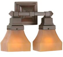 Meyda White 50361 - 13&#34;W Bungalow Frosted Amber 2 LT Wall Sconce