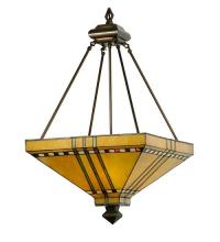 Meyda White 50621 - 17&#34; Square Prairie Corn Inverted Pendant