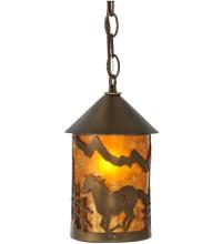 Meyda White 51060 - 6" Wide Running Horses Mini Pendant