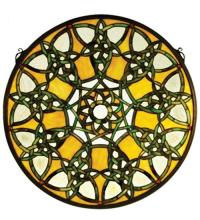 Meyda White 51531 - 20&#34;W X 20&#34;H Knotwork Trance Medallion Stained Glass Window