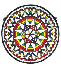 Meyda White 51703 - 20&#34;W X 20&#34;H Rainbow Expression Medallion Stained Glass Window