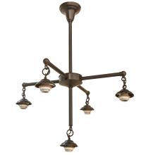 Meyda White 51805 - 25&#34; Wide Craftsman 5 Light Chandelier Hardware