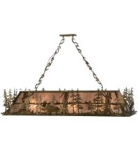 Meyda White 65118 - 61&#34; Long Moose Through the Trees Oblong Pendant