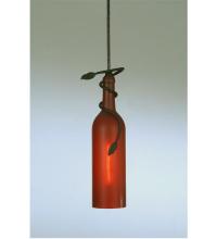 Meyda White 65453 - 4&#34; Wide Tuscan Vineyard Frosted Red Wine Bottle Mini Pendant