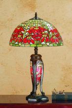 Meyda White 65896 - 25&#34; High Tiffany Poinsettia W/Lighted Base Table Lamp