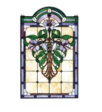 Meyda White 67136 - 22&#34;W X 35&#34;H Nouveau Lily Stained Glass Window