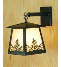 Meyda White 67278 - 7&#34;W Stillwater Mountain Pine Hanging Wall Sconce