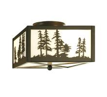 Meyda White 67341 - 10&#34;Sq Tall Pines Flushmount