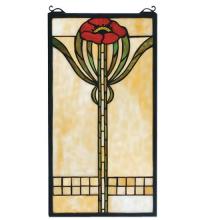 Meyda White 67789 - 11"W X 20"H Parker Poppy Stained Glass Window