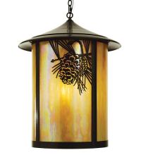 Meyda White 67962 - 24&#34;W Fulton Winter Pine Lantern Pendant