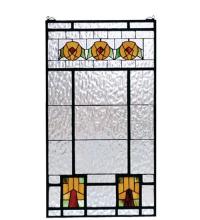 Meyda White 68104 - 18&#34;W X 32&#34;H Aurora Dogwood Stained Glass Window