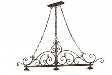 Meyda White 68210 - 67.5&#34;L Georgia Scroll 3 LT Island Pendant Hardware