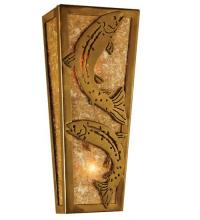 Meyda White 69242 - 5&#34;W Leaping Trout Wall Sconce