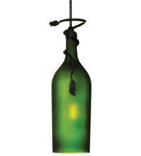 Meyda White 69253 - 4&#34; Wide Tuscan Vineyard Frosted Green Wine Bottle Mini Pendant