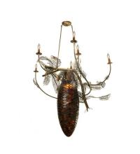 Meyda White 72489 - 48&#34;W Pinecone 5 Arm Chandelier