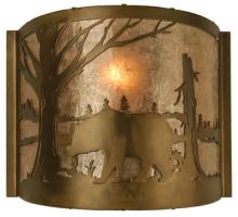 Meyda White 73308 - 10&#34;W Bear at Lake Wall Sconce