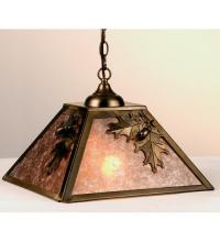 Meyda White 76317 - 16&#34; Square Oak Leaf & Acorn Pendant