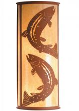 Meyda White 77854 - 13&#34;W Leaping Trout Wall Sconce