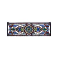 Meyda White 77907 - 36&#34; Wide X 11&#34; High Evelyn in Lapis Stained Glass Window