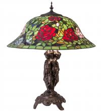 Meyda White 78364 - 24&#34; High Tiffany Rosebush Table Lamp