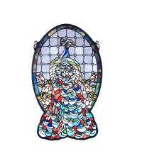 Meyda White 79806 - 12&#34;W X 19&#34;H Peacock Profile Stained Glass Window