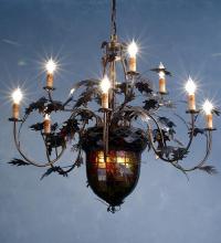 Meyda White 79860 - 39&#34;W Greenbriar Oak 9 Arm Chandelier