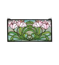 Meyda White 79950 - 22&#34;W X 11&#34;H Calla Lily Stained Glass Window