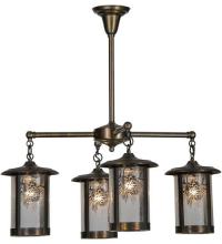 Meyda White 81057 - 30&#34;W Fulton Winter Pine 4 LT Chandelier