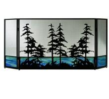 Meyda White 81106 - 72&#34;W X 32&#34;H Tall Pines Fireplace Screen