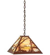 Meyda White 81412 - 17.5&#34;Sq Quiet Pond Pendant