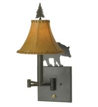 Meyda White 81467 - 8&#34;W Black Bear Swing Arm Wall Sconce