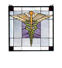 Meyda White 81519 - 18&#34;W X 18&#34;H Medical Stained Glass Window