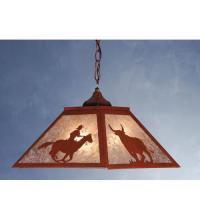 Meyda White 81673 - 16&#34;Sq Cowboy & Steer Pendant