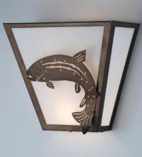 Meyda White 81981 - 13&#34;W Leaping Trout Wall Sconce