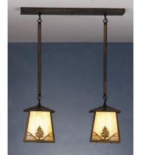 Meyda White 82140 - 24&#34; Long Mountain Pine 2 Light Island Pendant