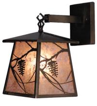 Meyda White 82147 - 7.5&#34;W Whispering Pines Lantern Wall Sconce