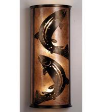 Meyda White 82464 - 13&#34;W Leaping Trout Wall Sconce