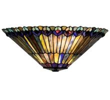 Meyda White 82882 - 17"W Tiffany Jeweled Peacock Wall Sconce