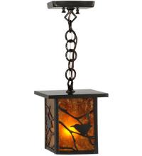 Meyda White 83422 - 6.5&#34;Sq Hyde Park Song Bird Mini Pendant