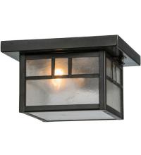 Meyda White 87268 - 8&#34;Sq Hyde Park Double Bar Mission Flushmount