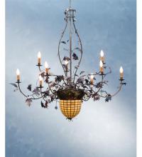 Meyda White 95358 - 63&#34;W Greenbriar Oak 9 Arm Chandelier