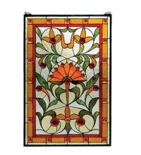 Meyda White 98229 - 20&#34;W X 30&#34;H Picadilly Stained Glass Window