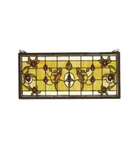 Meyda White 98451 - 22&#34;W X 10&#34;H Lancaster Stained Glass Window