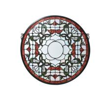 Meyda White 99020 - 20"W X 20"H Tulip Bevel Medallion Stained Glass Window